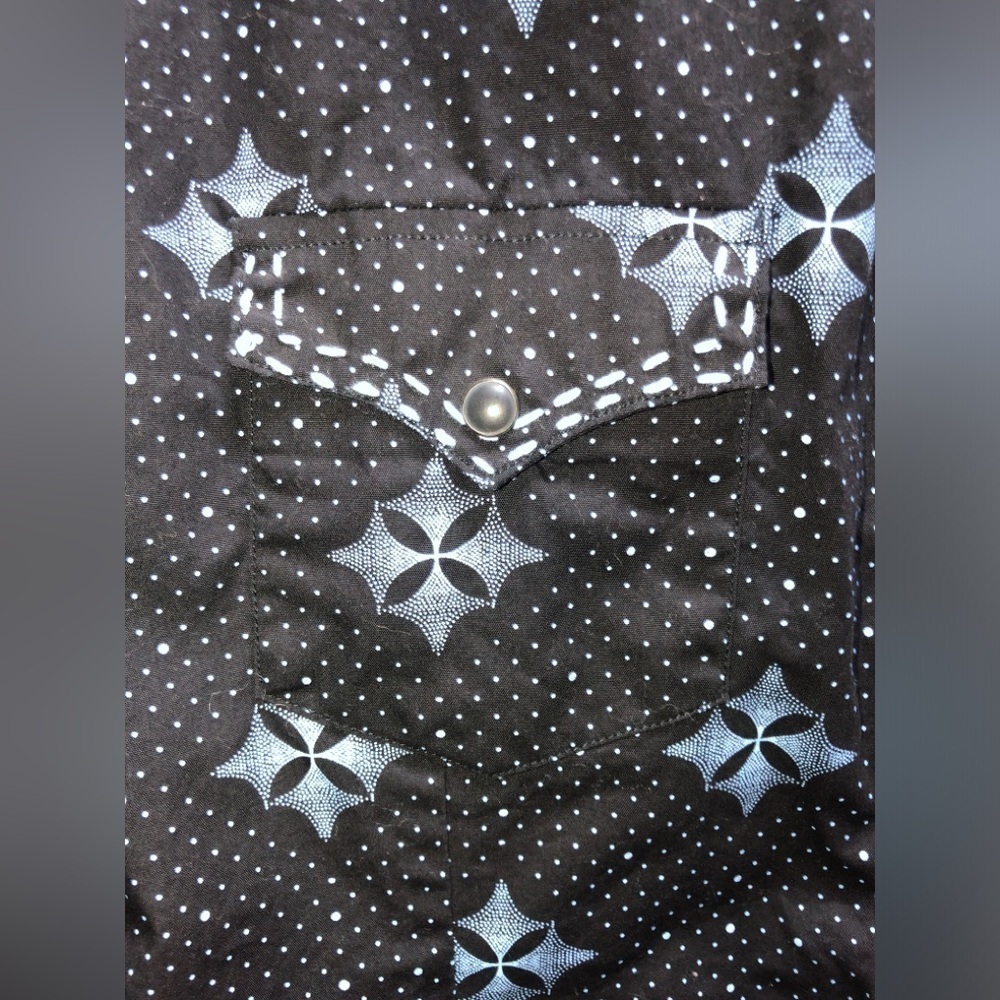 💫Panhandle Slim Roughstock Geometric Snap Down Shirt - Picture 9 of 15